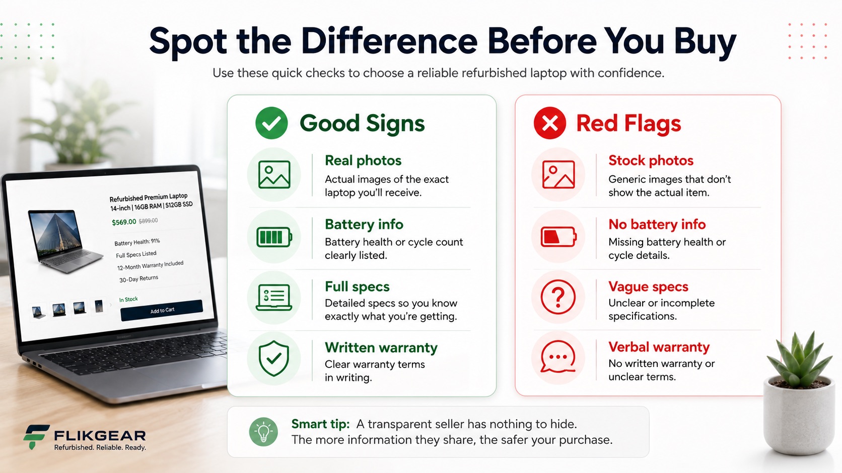 Close comparison of a manufacturer stock photo against the actual refurbished laptop unit