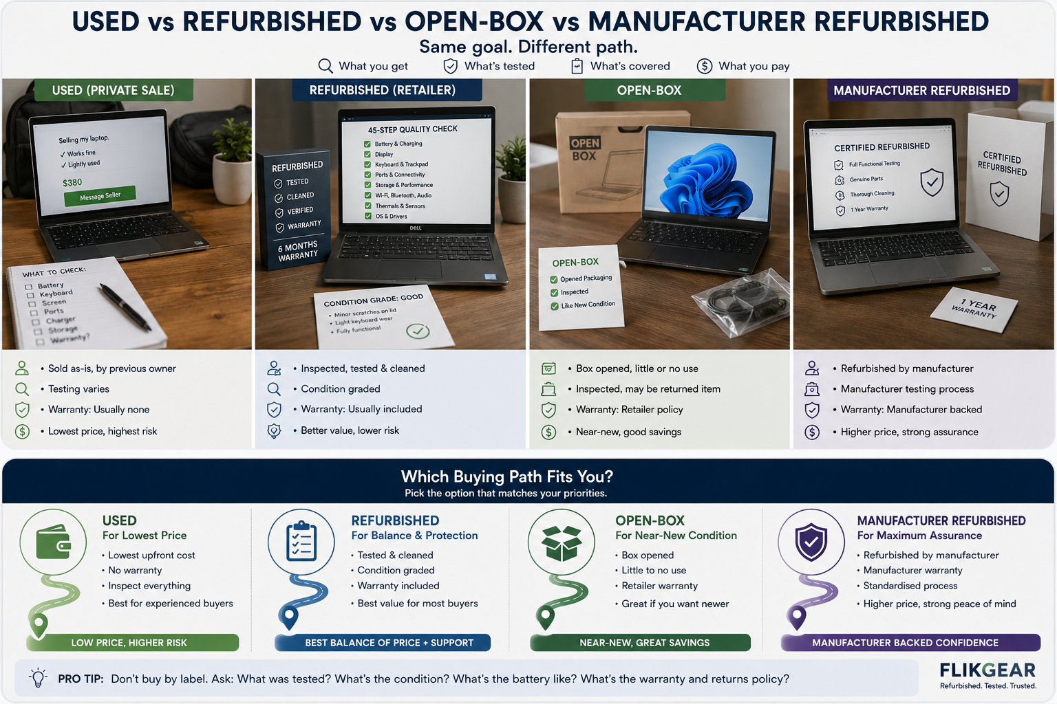 Used vs Refurbished vs Open-Box Laptops: What’s the Difference?